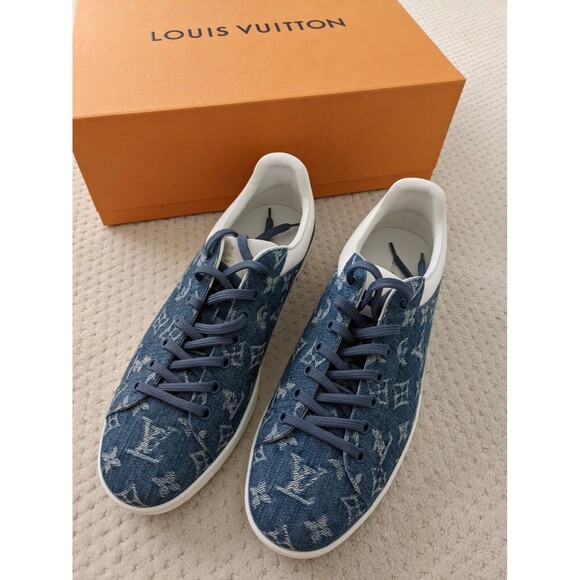 NEW Louis Vuitton LUXEMBOURG DENIM monogram Sneaker 1A5UGY, size 9US, italy made - Picture 1 of 9
